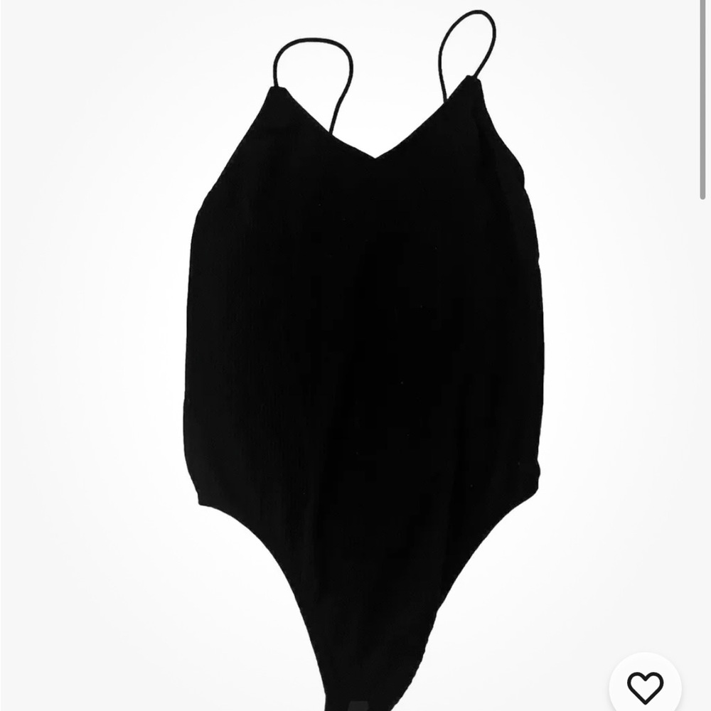 Black Spaghetti Strap Bodysuit
